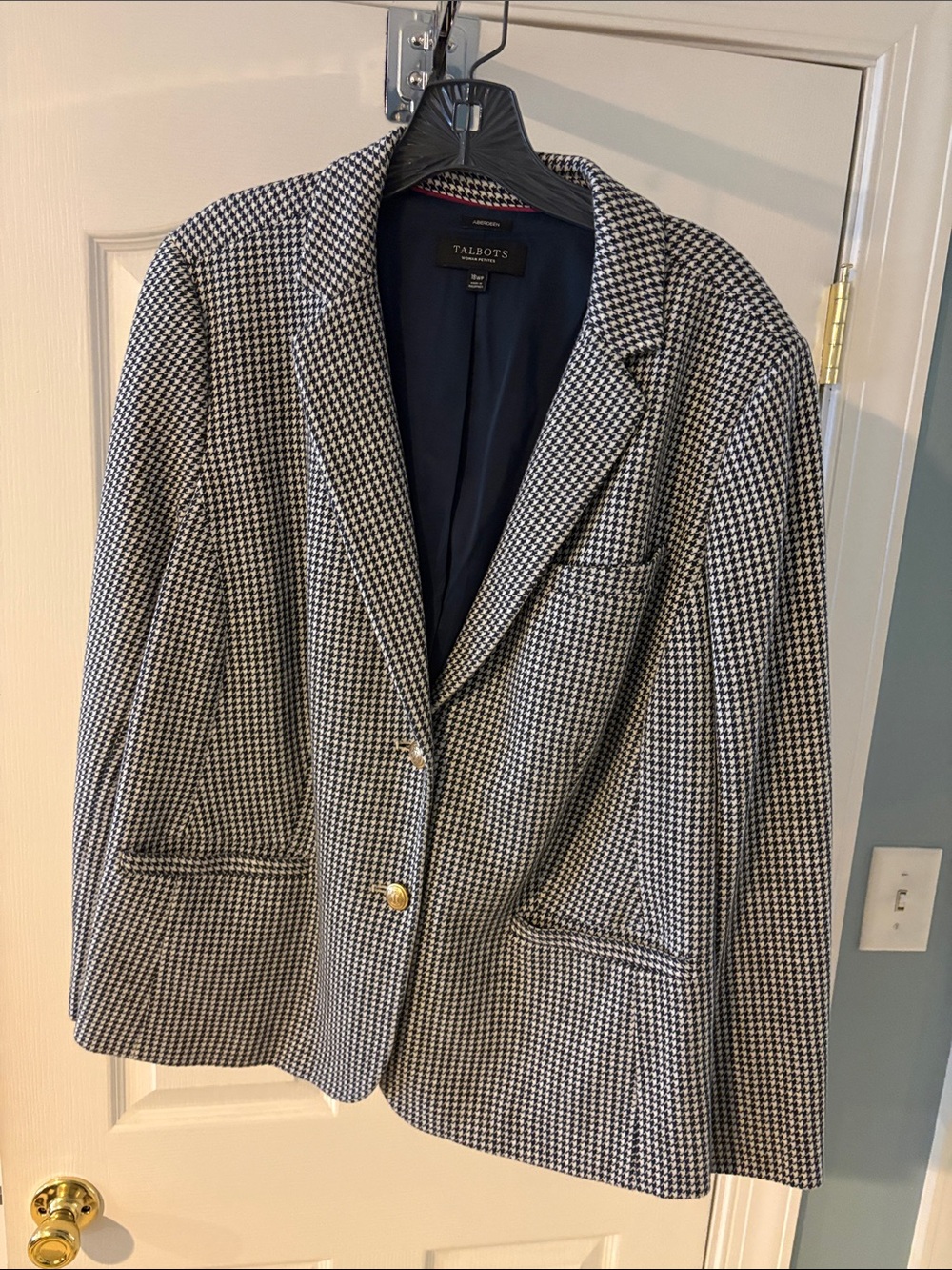 Talbots Black & White Houndstooth Sport Coat